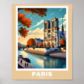パリの街並み – 象徴的なランドマークポスター ポスター (正面)
