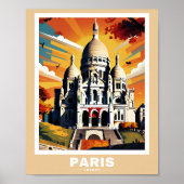 パリの街並み – 象徴的なランドマークポスター ポスター (正面)