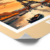 パリの街並み – 象徴的なランドマークポスター ポスター (角)