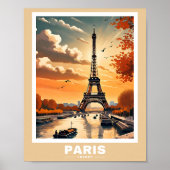 パリの街並み – 象徴的なランドマークポスター ポスター (正面)