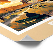 パリの街並み – 象徴的なランドマークポスター ポスター (角)