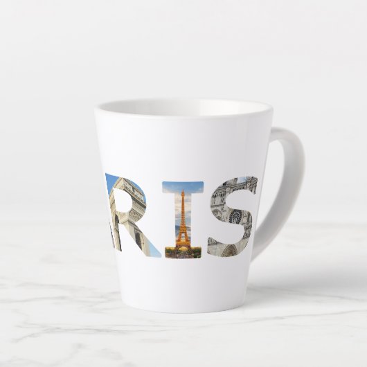 パリの観光スポットWord Parisの文字で見る カフェラテマグ (右アングル)