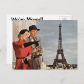 パリの観光地での住所変更, パリの観光客 案内ポストカード (正面/裏面)