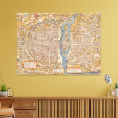 パリの計画Truschet et Hoyau Circa 1550 キャンバスプリント (インサイチュ (リビング))