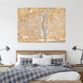 パリの計画Truschet et Hoyau Circa 1550 キャンバスプリント (インサイチュ (寝室))