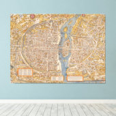 パリの計画Truschet et Hoyau Circa 1550 キャンバスプリント (インサイチュ (ウッドフロア))