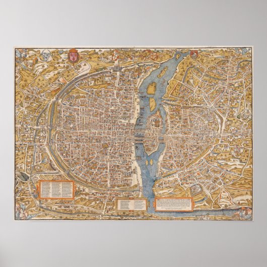 パリの計画Truschet et Hoyau Circa 1550 ポスター (正面)