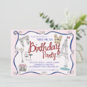 パリの誕生日のパーティの招待状 招待状 (スタンド正面)