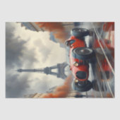 パリの赤ヴィンテージレースカー 薄葉紙 (正面)