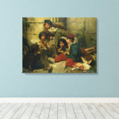 パリの通りの子， 1852 キャンバスプリント (インサイチュ (ウッドフロア))