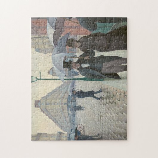 パリの通りの雨の日 ジグソーパズル (縦)