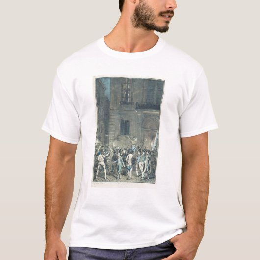 パリの通りを歩き回っている暴徒 Tシャツ (正面)