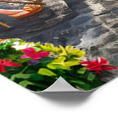 パリの通りシーンとエッフェルタワー ポスター (角)