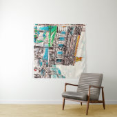  パリの通りビューザシアターの邪悪なカフェ タペストリー (インサイチュ(横))