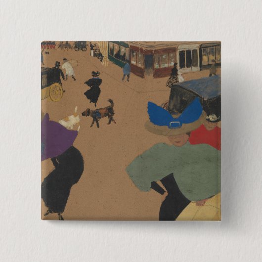 パリの通り場面 缶バッジ (正面)