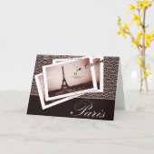 パリの郵便はがきの挨拶状 カード (黄色い花)