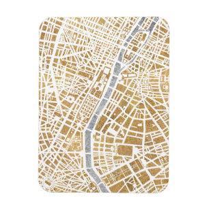 パリの金めっきされた都市地図 マグネット