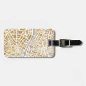 パリの金めっきされた都市地図 ラゲッジタグ (正面横)