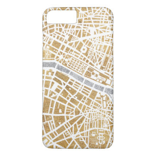 パリの金めっきされた都市地図 iPhone 8 PLUS/7 PLUSケース