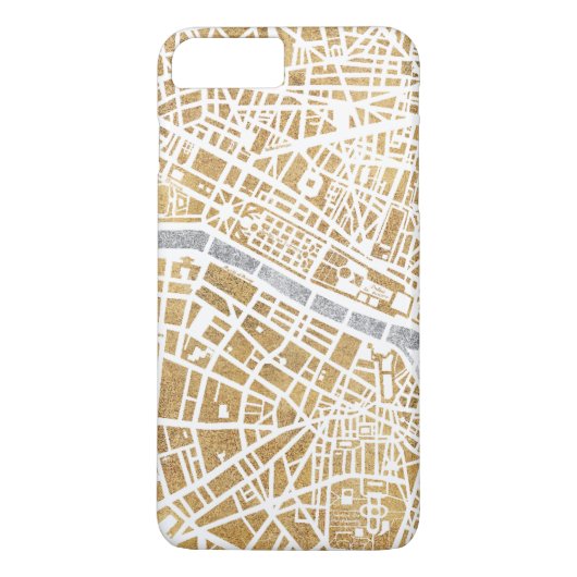 パリの金めっきされた都市地図 Case-Mate iPhoneケース (裏面)