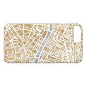 パリの金めっきされた都市地図 Case-Mate iPhoneケース (裏面(横))