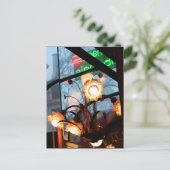 パリの雰囲気ランプと反射はがき ポストカード (スタンド正面)