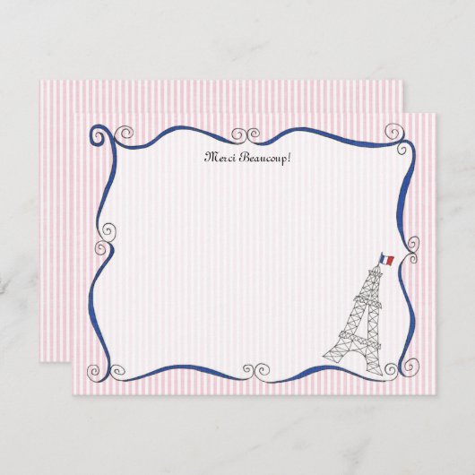 パリの風変わりでパーソナライズなメッセージカード ノートカード (正面/裏面)