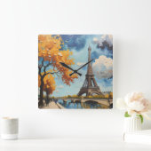 パリの風景 スクエア壁時計 (ホーム)