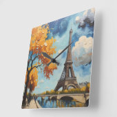 パリの風景 スクエア壁時計 (傾斜)