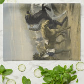 パリの馬の市場1855年 キッチンタオル (折り畳み)