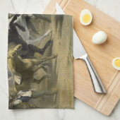 パリの馬の市場1855年 キッチンタオル (四つ折り)