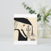 パリの高級ヴィンテージファッション ポストカード (スタンド正面)