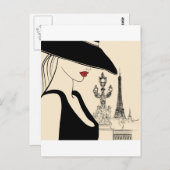 パリの高級ヴィンテージファッション ポストカード (正面/裏面)