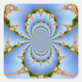 パリの魔法:幾何学的なエッフェル塔のデザイン スクエアシール (正面)