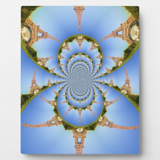 パリの魔法：幾何学的なエッフェル塔のデザイン フォトプラーク (正面)