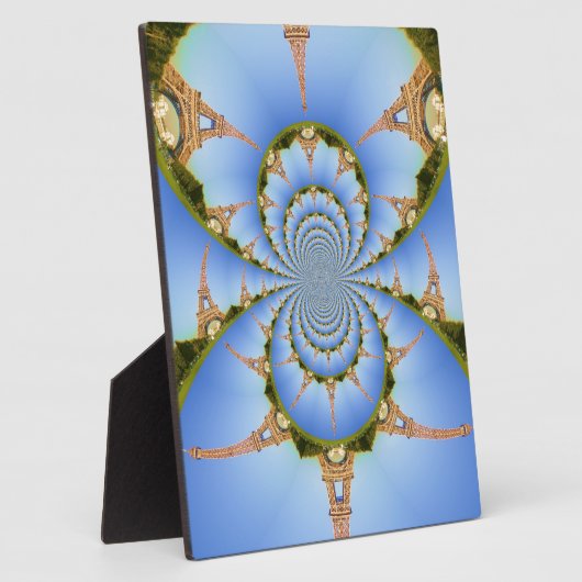 パリの魔法：幾何学的なエッフェル塔のデザイン フォトプラーク (側面)