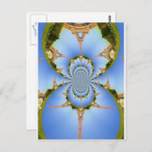 パリの魔法:幾何学的なエッフェル塔のデザイン ポストカード (正面/裏面)