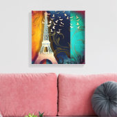 パリの鳥の渦巻きアートキャンバス印刷 キャンバスプリント (インサイチュ (リビング))