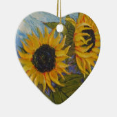 パリの黄色いヒマワリのオーナメント セラミックオーナメント (右)