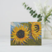 パリの黄色ひまわり葉書 ポストカード (スタンド正面)