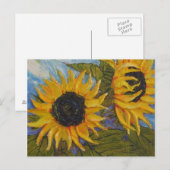 パリの黄色ひまわり葉書 ポストカード (正面/裏面)