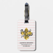 パリの黒および金ゴールドの私に会って下さい ラゲッジタグ (裏面縦)