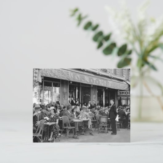 パリの黒く及び白いカフェ ポストカード (スタンド正面)