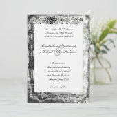 パリの黒 エッフェル塔 ミュージック ウェディング 招待状 (スタンド正面)