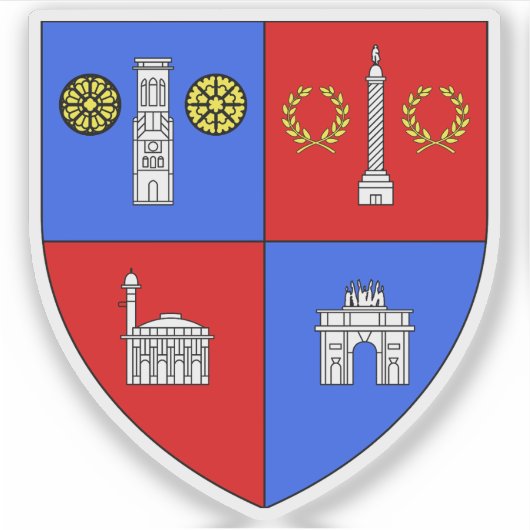 パリの1区 – ルーヴル美術館 シール (正面)