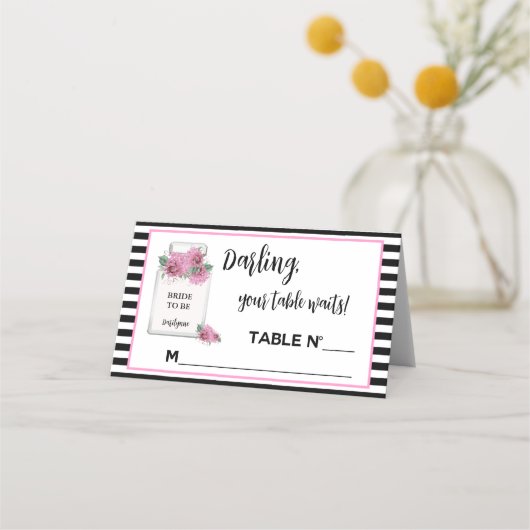 パリの couture フェアレディシャワーパーティ プレイスカード (正面)