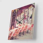 パリのAlのフレスコ画の食事 スクエア壁時計 (傾斜)