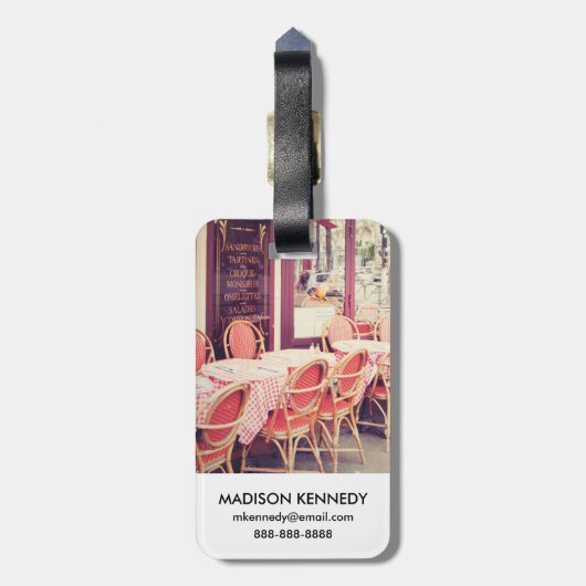 パリのAlのフレスコ画の食事 ラゲッジタグ (裏面縦)