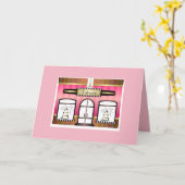 パリのPatisserieのフランスのなテーマのバースデー・カード カード (黄色い花)