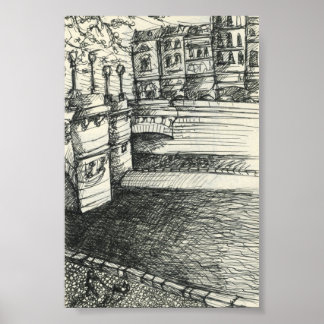 パリのSketchy：セーヌ川 ポスター